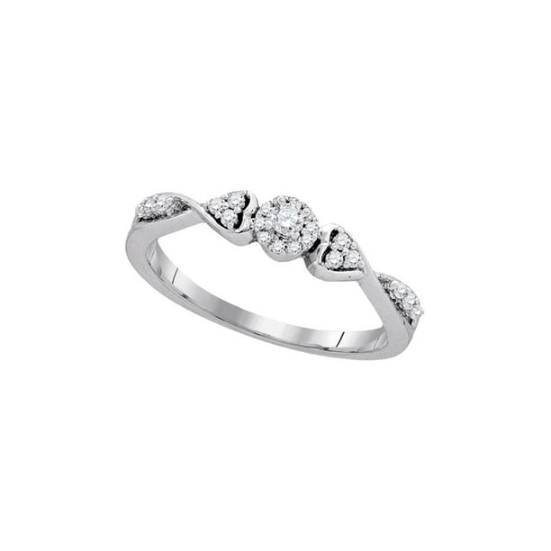 FB Jewels 10kt White Gold Womens Round Diamond Solitaire Crossover Twist Promise Bridal Ring 1//6 Cttw I2-I3 clarity; I-J color
